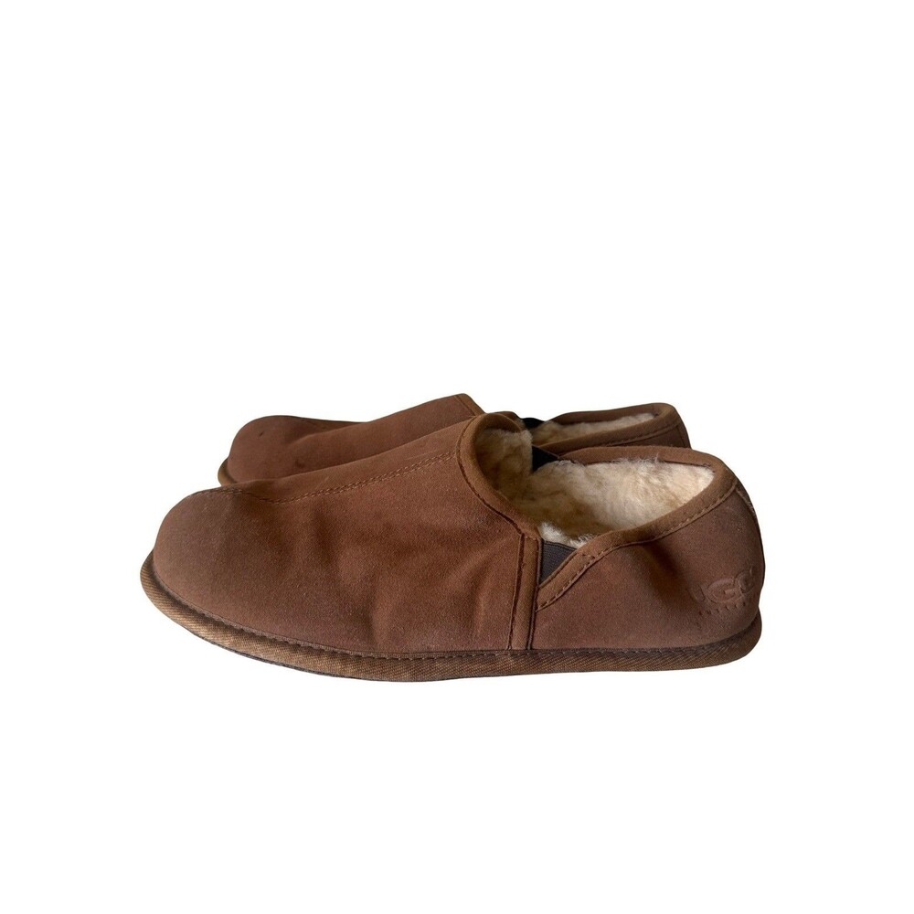 UGG Australia Scuff Romeo II Slippers Chestnut Brown Suede Sheepskin Mens SZ 11